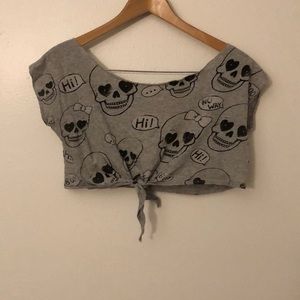 Cropped Skull Tee